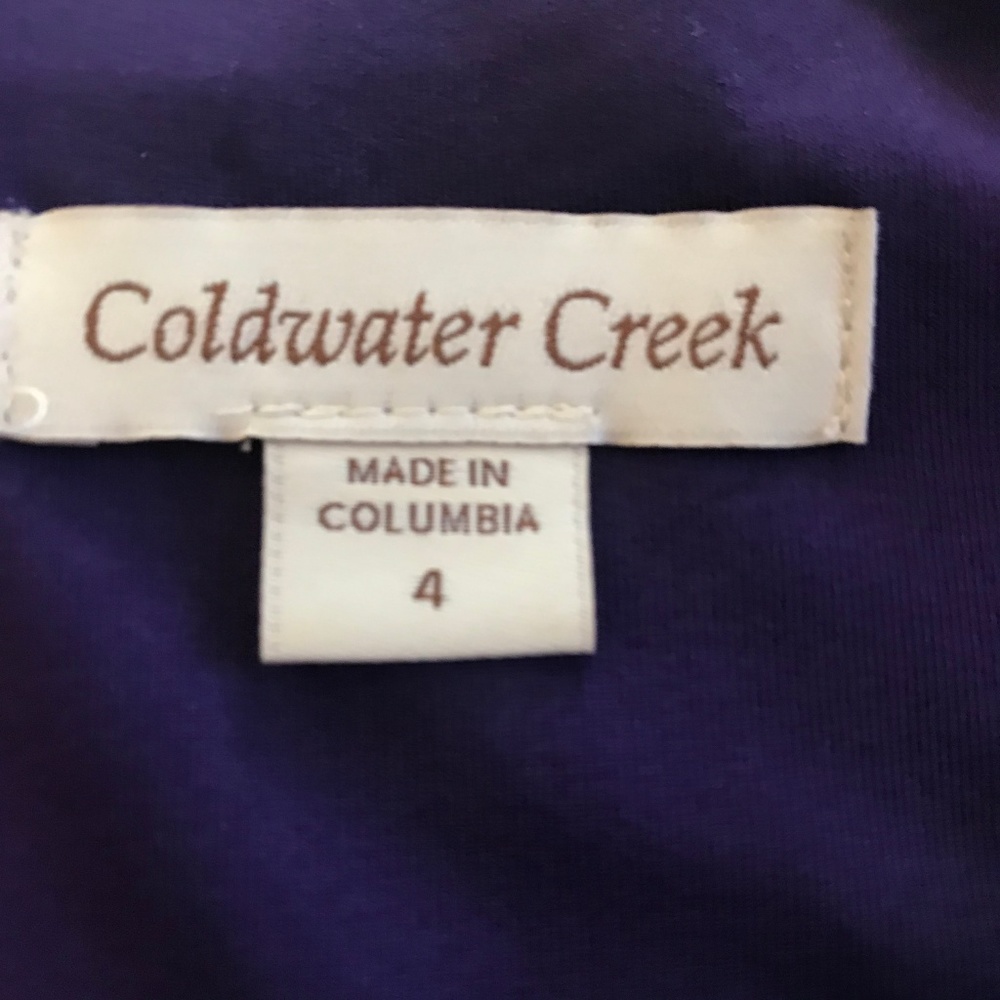 Coldwater Creek Indigo Abstract Floral Dress sz 4 - Picture 7 of 8